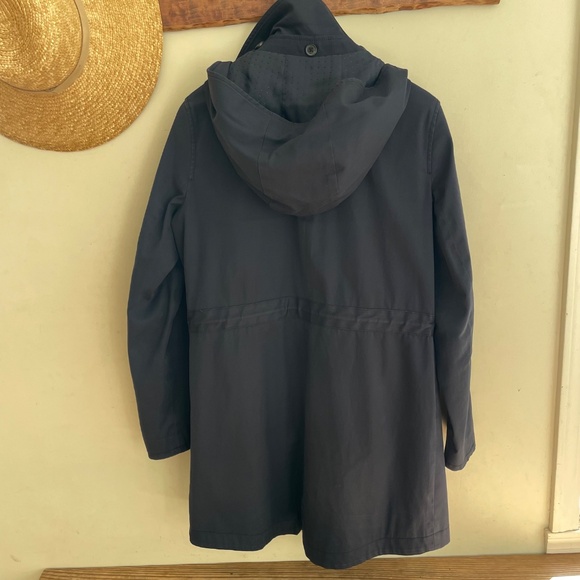 Brooks Brothers | Red Fleece Navy Cotton Parka Trench Jacket Drawstring Waist 12 - Picture 7 of 14
